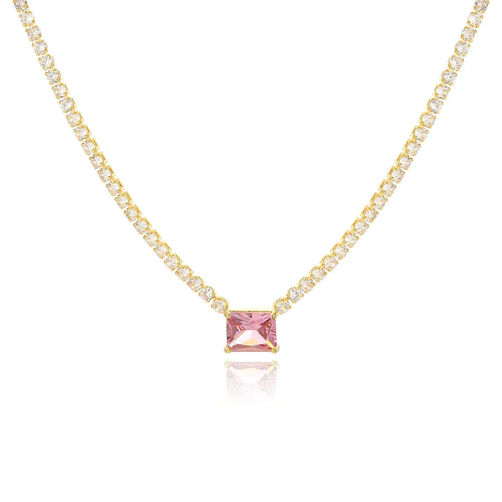 Colar Cravejada Com Zircônia